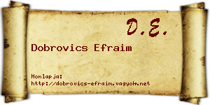 Dobrovics Efraim névjegykártya
